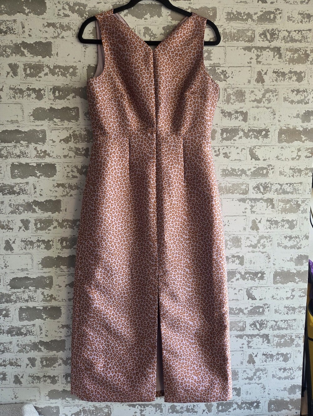 Kate Spade Animal Print Sleeveless Sheath Midi Dress Pink Orange Size 6